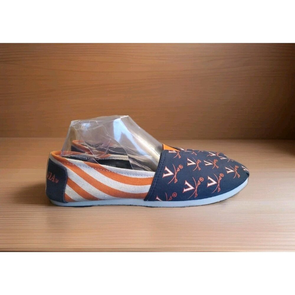FOCO NCAA UVA Cavaliers Canvas Slip‎ On Shoes Womens Size L 9-10